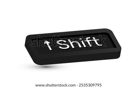 3d shift computer key button on white new idea realistic icon design vector.vector icon 3d illustration