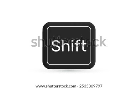 3d shift computer key button on white new idea realistic icon design vector.vector icon 3d illustration