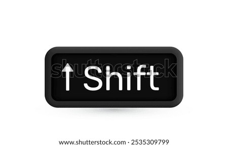 3d shift computer key button on white new idea realistic icon design vector.vector icon 3d illustration