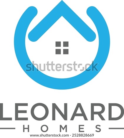 Leonard Homes Logo, Real Estate Symbol, House Icon, Home Building, Property Development