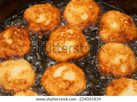 cheese pancakes fried in oil