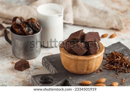 Similar – Image, Stock Photo Large pieces of chocolate