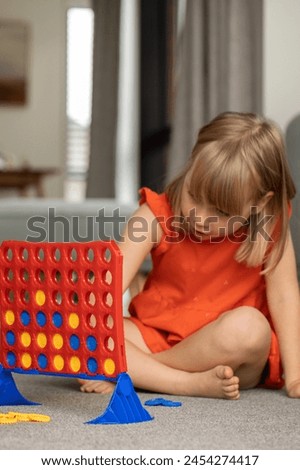 Similar – Image, Stock Photo Four children on a meadow at sunset