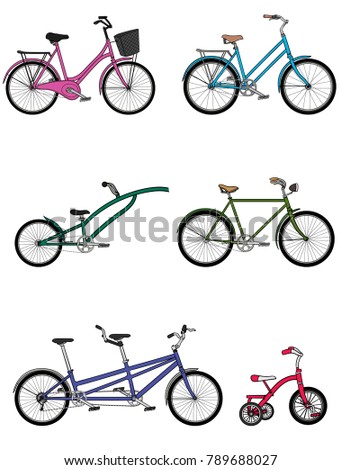 bicycle vector set