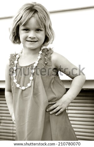 Little Girl Dressed Up and Posing