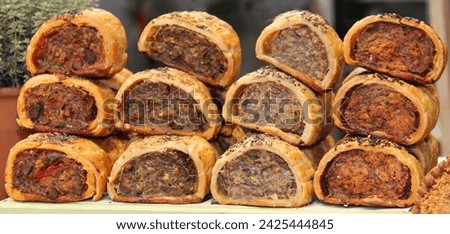 Similar – Image, Stock Photo Stack of home made pancakes with fresh berries