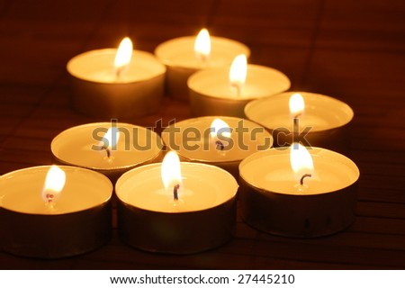 romantic candles showing wellness or zen concept