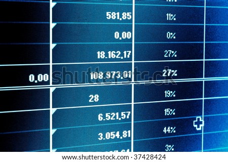 business statistics and data showing financial success
