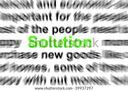 problem and solution words showing business concept