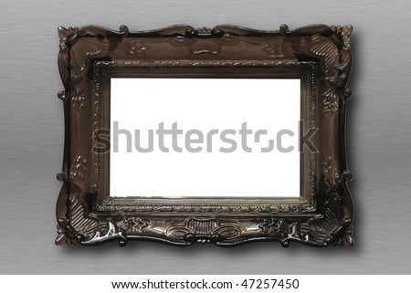 blank or empty image frame on a wall with copyspace