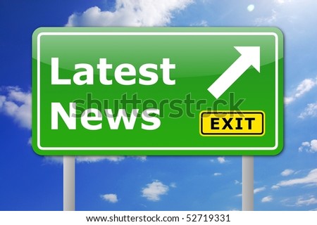 latest news concept with road sign illustration