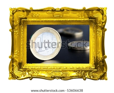 financial or money art concept with image frame