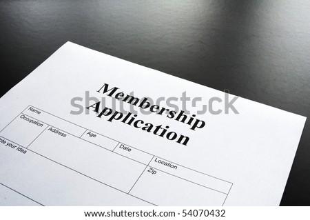 membership application form on desktop in business office