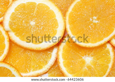 healthy orange fruit background with sliced oranges
