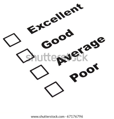 customer satisfaction survey form with checkbox showing marketing concept