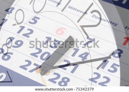 time concept with modern watch an calendar