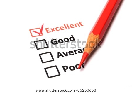 satisfaction survey showing marketing concept to improve sales
