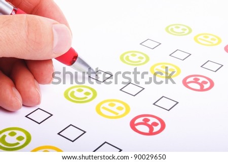 customer satisfaction questionnaire showing marketing or business concept