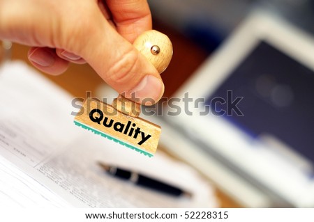 quality concept with stamp in business office and copyspace Stock foto © 