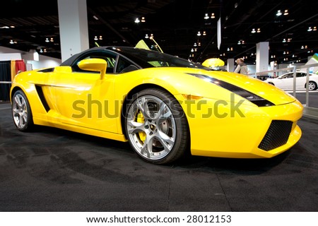 DENVER, CO - APRIL 5: The Lamborghini is one of several high end sports cars featured at the Denver Auto Show April 5, 2009 in Denver, CO. More than 20 car manufacturers display their latest model.