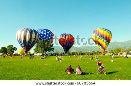 COLORADO SPRINGS - SEPTEMBER 5: A large crowd showed up for the Colorado Springs Hot Air Balloon festival September 5, 2010 in Colorado Springs, Colorado.