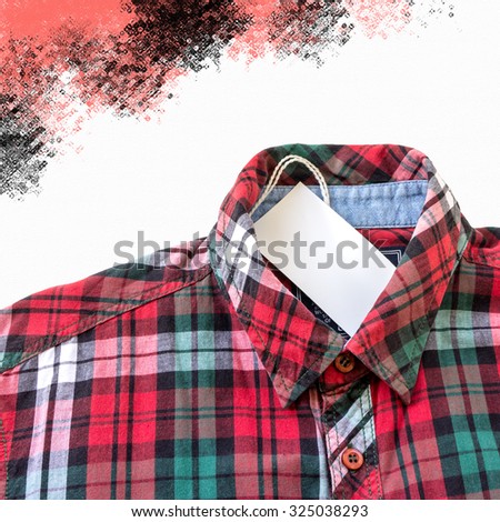 Man\'s red cotton plaid shirt