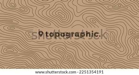 Outdoor pattern of topographic line map. Vector line pattern of wood rings countour. Outline pattern for outdoor concept templates. Contours of tree, concepts for geographic background.