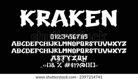 Kraken Blackletter display font Best Alphabet Alphabet Brush Script Logotype Font lettering handwritten