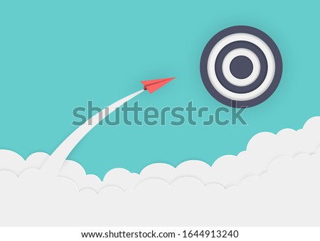 The red paper plane is ejecting in the direction to find the target.