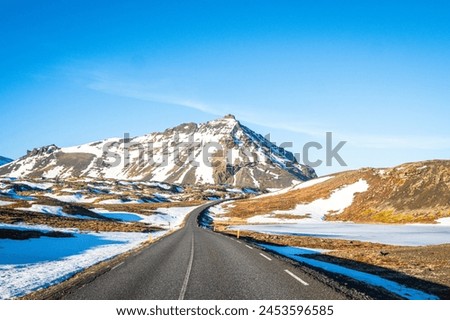 Similar – Image, Stock Photo Road on the Icelandic Peninsula Snaefellsnes