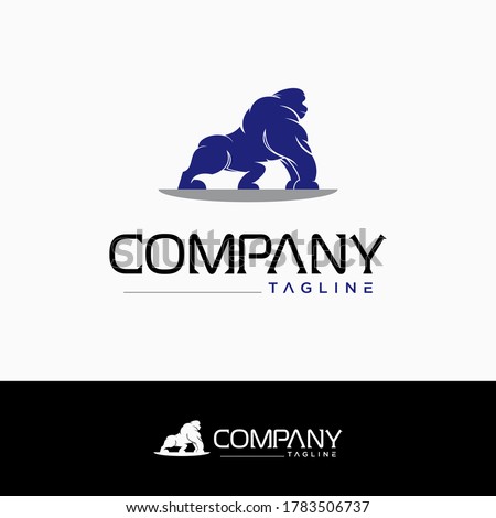 Gorilla logo animal design vector