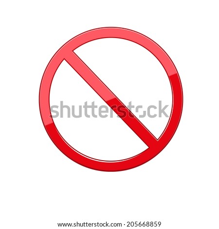 No Sign, No Symbol, Not Allowed Isolated On White Background Stock ...