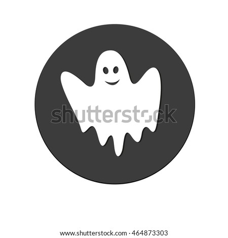 Halloween ghost icon, Vector flat design. Halloween concept