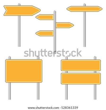 Set of Road Signs  isolated on a white background