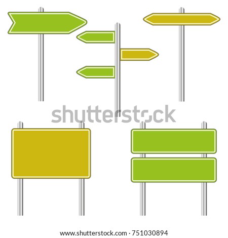 Set of Road Signs  isolated on a white background