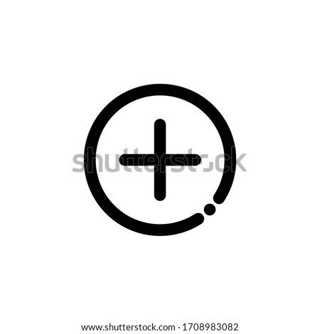 Plus Button Icon, Add Music Icon, Music Sign is in Line Style, Vector Icon