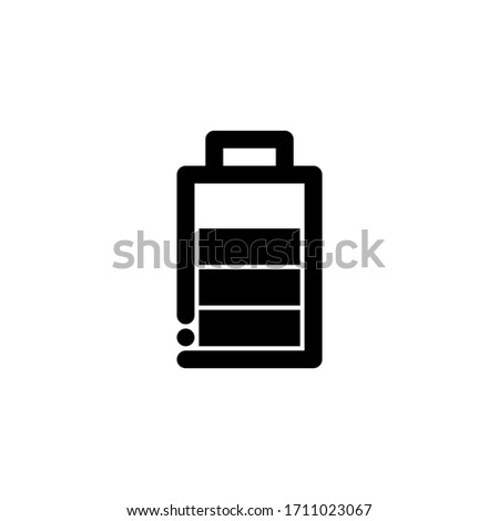 Three Quarter Battery Icon, Battery sign is in Line Style, Vector Icon
