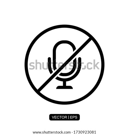 Muted Microphone line icon vector illustration logo template for many purpose. Isolated on white background.