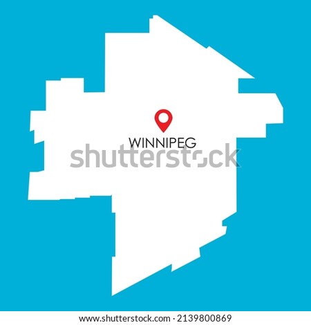 Map of Winnipeg in Canada with location icon
