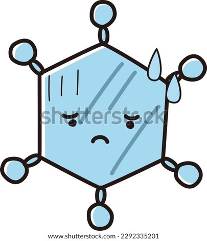 Corona vaccine antibody image character with a troubled face