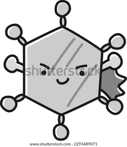 Corona vaccine antibody image character (black and white)