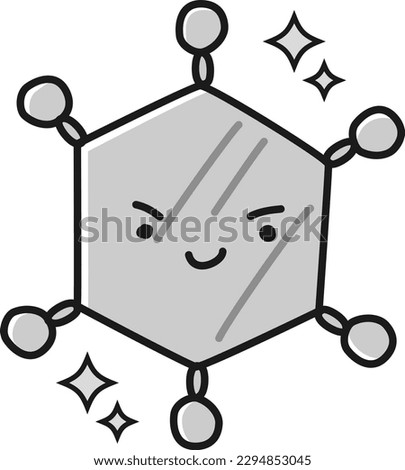 Corona vaccine antibody image character (black and white)