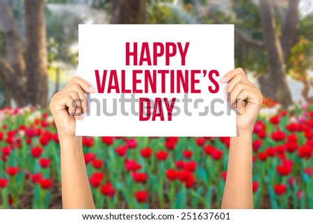 Happy valentine\'s day card with flowers color background.