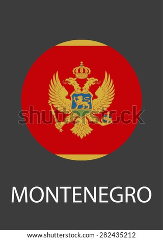 Montenegro circle flag - vector icon