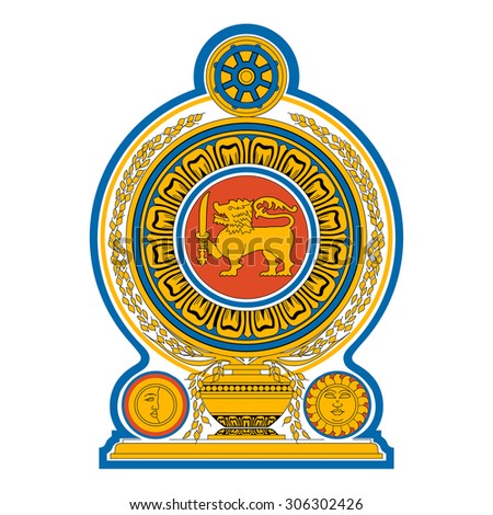 Sri Lanka Emblem - National Coat Of Arms Stock Vector Illustration ...