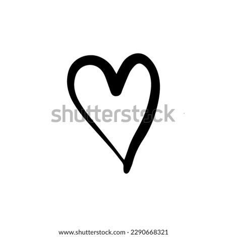 Heart in doodle style. Symbol of Valentine's Day and love. Shapes For Create Your Own Art. Abstract contemporary modern trendy vector. Design for card, print , logos, branding, mood boards, poster