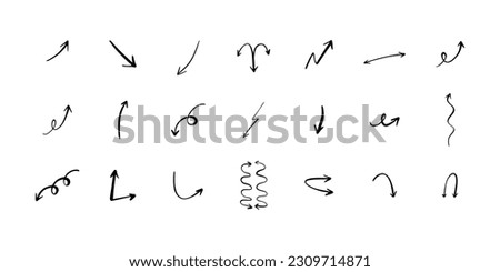 Arrows set icons. Set different arrows or web design. Symbols that show directions. Vector illustration isolated on white background.