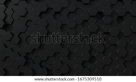 3D black honeycomb illustration to use as background