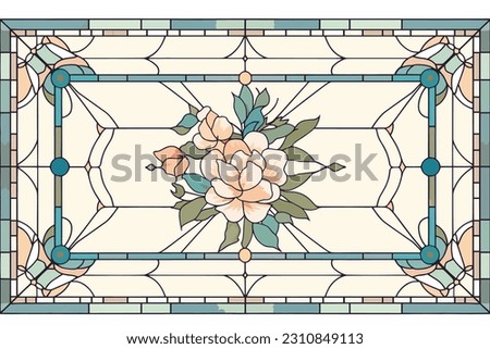 a border in style tiffany stained glass background 7