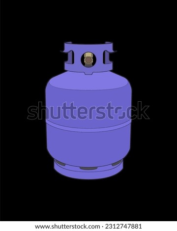 Industrial gas cylinders vector. Vector of industrial gas cylinders icon design isolated on black background.
